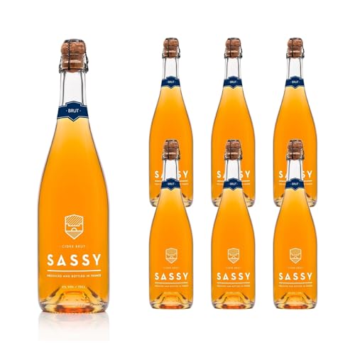 Maison Sassy Brut Cider 5% - 6 x 750ml - Hand-Crafted Traditional Normandy Fruit Cider, Premium-Quality, Low Calorie, Gluten Free, 100% Natural & No Added Sugar