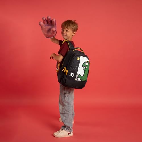 Image of Gear Giant Monster Backpack 15 inch /20L Small Water Resistant School Bag /Casual Backpack /Daypack /Kids Bag for Boys /Girls (Black-Yellow)