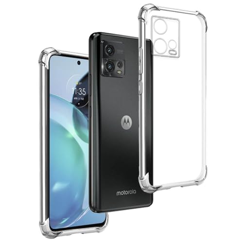 REY Funda Anti-Shock Gel Transparente para Motorola Moto G72, Ultra Fina 0,33mm, Esquinas Reforzadas, Silicona TPU de Alta Resistencia y Flexibilidad