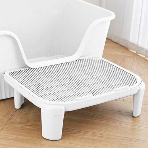 Image of Cat Litter Mat Litter Trapping Mat,19.69 inchX15.95 inchX5.90 inchLitter Box Mat,Waterproof Cat Mats for Litter Large,Easy Clean,Non-Slip Litter Mat for Cat,Urine-Proof Kitty Litter Catcher Mat,Washable (White)