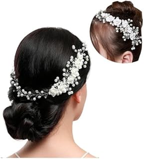 Tiara Pente Enfeite Arranjo Cabelo Noiva Dama Perola Flor Strass Casamento Penteado Festa Debutante