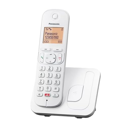 Panasonic KX-TGC250SPW Teléfono Inalámbrico Digital Para Personas Mayores Con Bloqueo De Llamadas, Pantalla Fácil De Leer, Altavoz Manos Libres, Reloj Despertador, Auricular Único, Blanco.