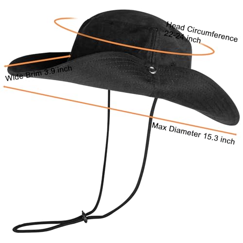 Image of ZOORON Bucket Hat Wide Brim Boonie Hats Safari Hat for Hiking Fishing Outdoor