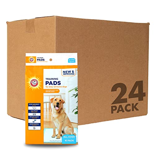 Image of Arm & Hammer for Dogs Puppy Training Pads with Attractant | New & Improved Super Absorbent, Leak-Proof, Odor Control Quilted Puppy Pads with Baking Soda | 10 Count - 24 Pack Bulk Wee Wee Pads,White