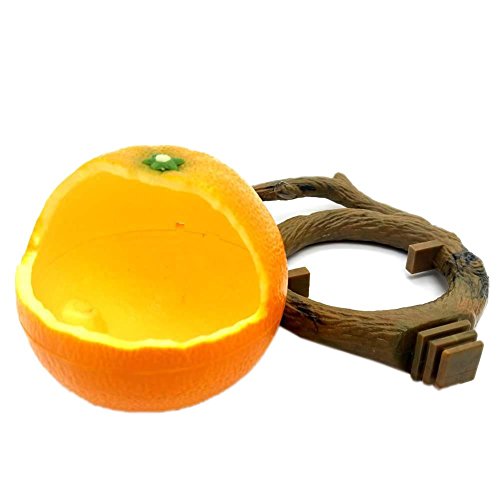 Bird Seed Feeders Water Bowl Hanging Food Container For Cage Fruit Orange