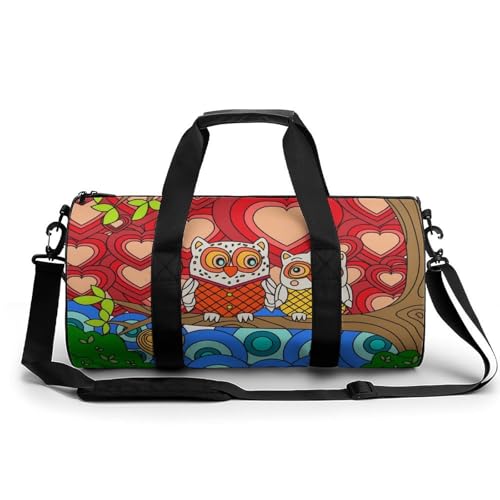 Duffel bag pour camping randonnée voyage motif hibou amusant