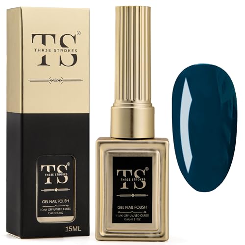 Image of THR3E STROKES Professional UV Gel Nail Polish, HEMA-FREE Lasts Upto 21 Days, Super Glossy Finish, Non-Chipping, Non-Smudging, Quick Drying Nail Polish,15 ml (38, 15ML)