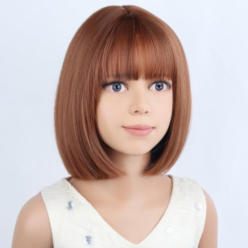 Image of PATTNIUM Dark Orange Wigs Short Bob Wig Women Cosplay Party Synthetic Rose Net Daily Wear Wig