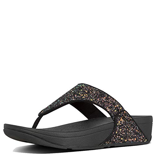 Image of FitFlop Lulu Multi-Tonal Glitter Toe-Post Sandals