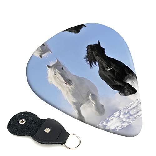 Black and White Horses Running Lot de 6 médiators pour guitare acoustique, guitare électrique, basse, ukulélé – fins… - Les Beatles, Paul McCartney, John Lennon, RIngo Starr, George Harrison Black and White Horses Running Lot de 6 médiators pour guitare acoustique, guitare électrique, basse, ukulélé – fins…