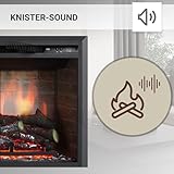 RICHEN Elektrokamin Calida (26″) – Elektrischer Einbaukamin Mit Heizung, 3D-Flammeneffekt, Knisterfunktion & Fernbedienung – Elektrischer Kamin Schwarz - 5