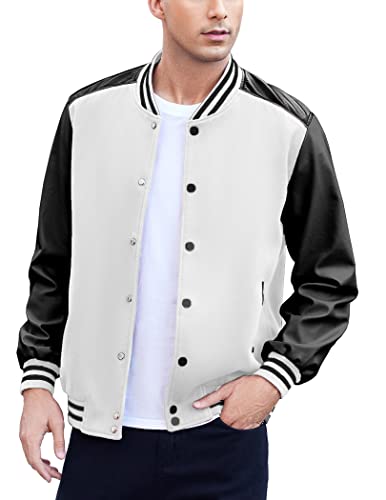 COOFANDY Unisex Varsity Letterman Jacket Casual Fashion Baseball