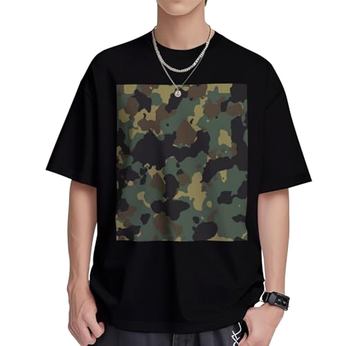 T-shirt ample femme en coton camouflage col rond résout le manque de confort