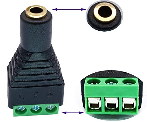 Adaptador estéreo de audio 3.5mm hembra 3 polos 5 unidades miniatura 7