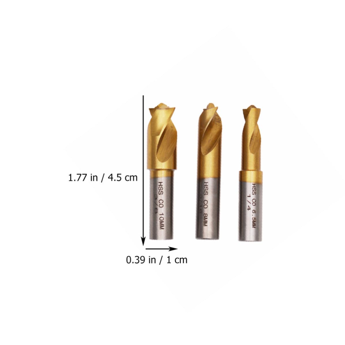 DECHOUS Professional Spot Welding Drill Bits Set 6.5mm 8mm 10mm High-Speed Steel with Cobalt for DIY Welding Operations, Efficient Cutting Resistance and Long-Term Service