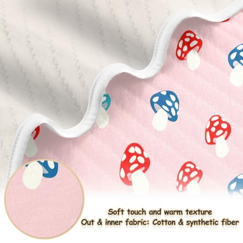 Burbuja Cute Mushrooms Baby Blanket for Boys Girls, Nursery Soft Warm Swaddling Receiving Baby Blankets, 30x40 in Toddler Blanket2