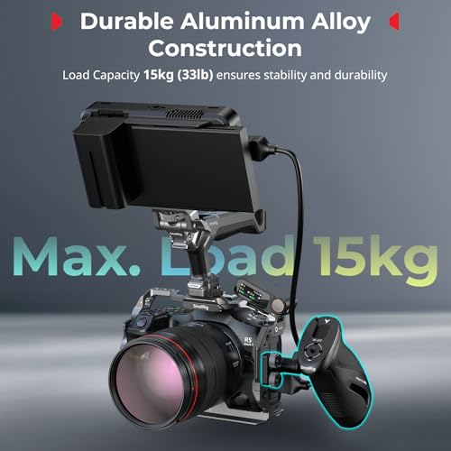 Image of SMALLRIG Push-Button Rotating Side Handle with 1 /4 inch-20 Screws, for Left and Right Hand, 360 Rotatable Side Handle with Anti-Slip Silicone, Max. Load 15Kg
