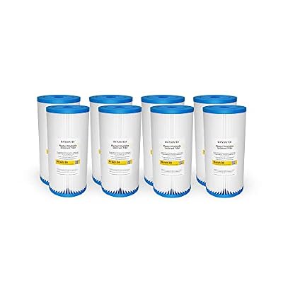 Max Water 50 Micron 10 x 4.5 Pleated Sediment Water Filter, Washable Replacement Cartridge for 10" BB Whole House Systems Compatible with R50-BBSA, FXHSC, WFHDC3001, W50PEHD, GXWH40L (8 Pack)