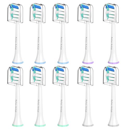 10 Pack Toothbrush Replacement Heads, Compatible with Phillips Sonicare Electric Toothbrush Heads Handle(All Snap-On).