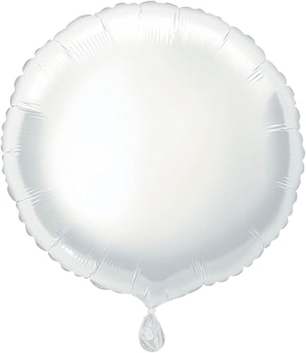Unique Globo redondo de papel de aluminio, 18 pulgadas, blanco