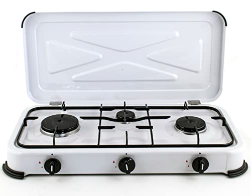D.I.L© Portable Gas Stove 3 Burner Outdoor Camping Caravan LPG Cooker Cooktop