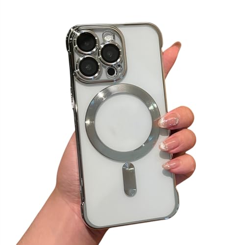 Coque iPhone 12 Pro antichoc transparente magnétique ultra fine sans cadre argent