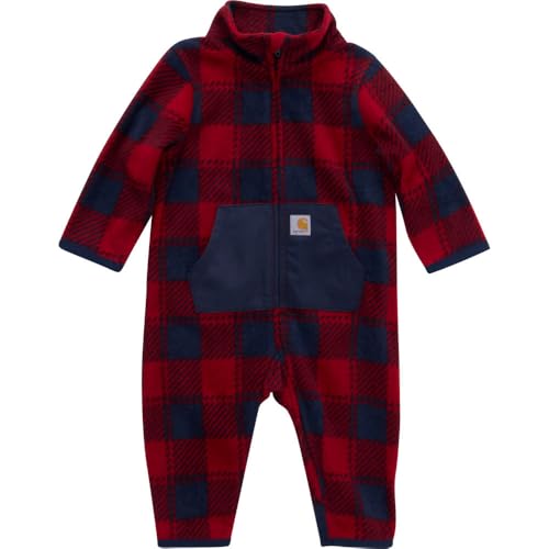 Image of Carhartt baby-boys Long-sleeve Hooded Zip-up Footless Jumpsuit One-piece Hoodie
