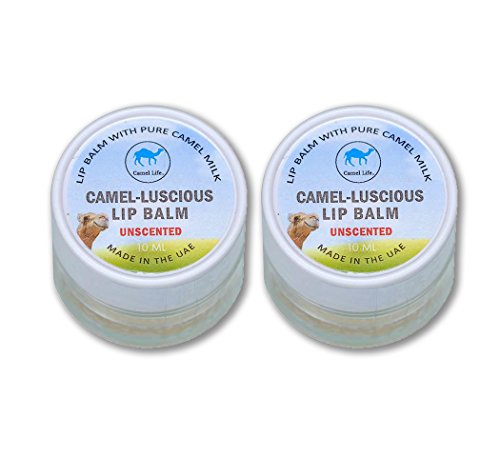 Camel Life/Camel-Luscious Camel Milk Lip Balm - Unscented 2 Pack/Soothing Nourishing moisturizing Natural Lip Balm/Unique Beeswax Formulation / 2-10 ml Jars