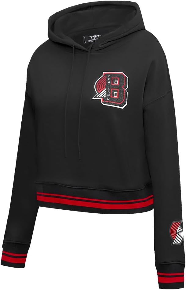 Pro Standard Womens NBA Mash Up Cropped Pullover Hoodie - Image 3