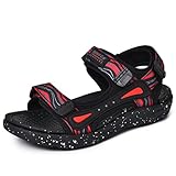 [BTNTN] キッズ サンダル 男の子 キッズサンダル 女の子 スポーツサンダル 人気 子供 子ども ビーチサンダル ジュニア スポーツ アウトドア 水遊び 水陸両用 アウトドア 歩き やすい 履きやすい レッド 19.0cm