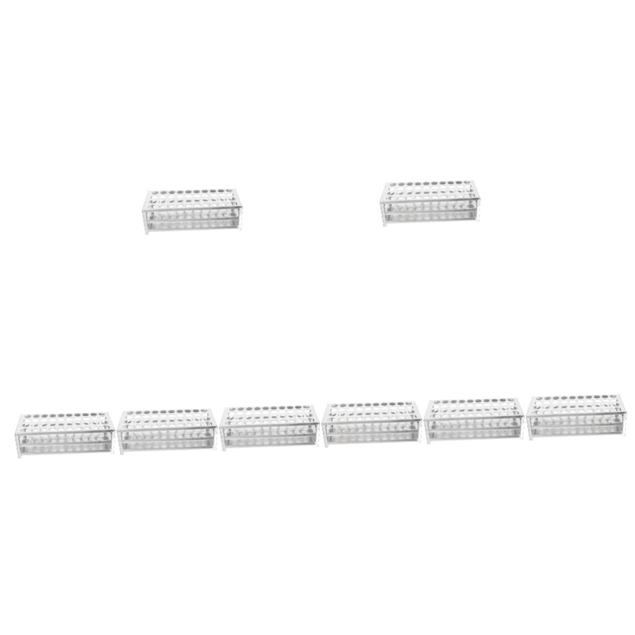 8 Pezzi Supporto Per Provette in Alluminio Con Cavalletto Porta Tubo Test Rack Per Fiale Per Provette Provetta In Piedi Supporto Per Supporto Del Tubo Di Prova Piccolo Silver