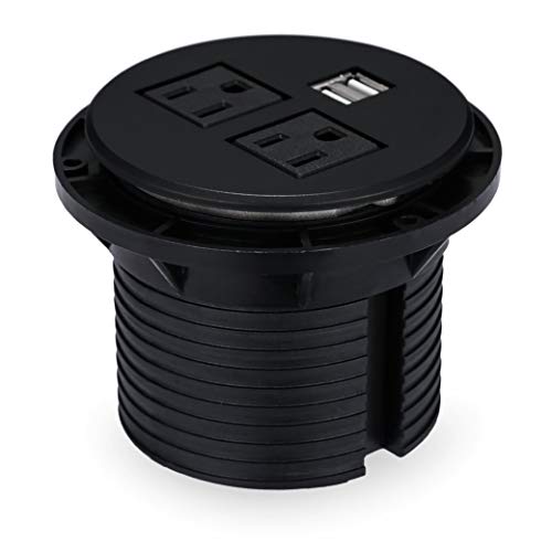 Desktop Power Grommet Hub 2 Power Socket & Dual USB Ports For Office