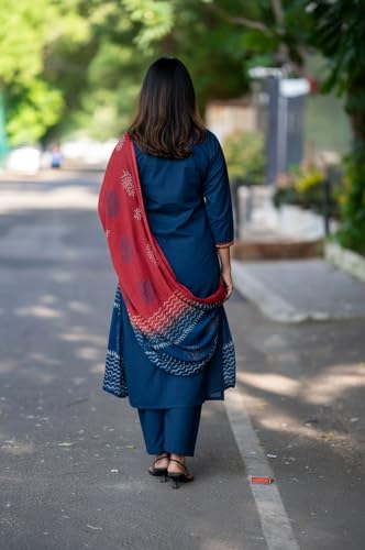 Image of ANNI Designer Women's Rayon Viscose Printed Straight Kurta with Pant & Dupatta