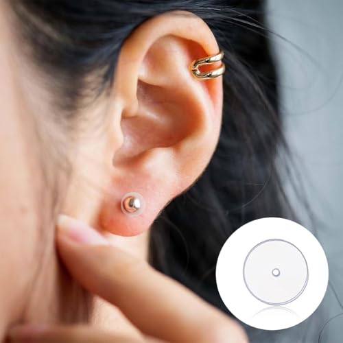 COYUN 40 Stück Anti Wildfleisch Piercing Disc 3/5/7/9mm Silikon Ohrring Rückseiten Clear Disc Pads to Stabilize Earrings Keloid Disc Discs
