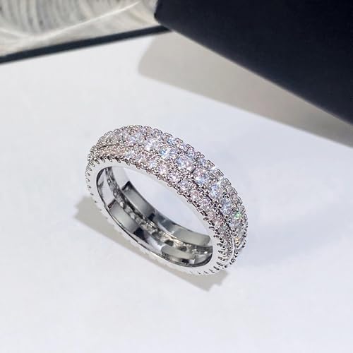 White Cubic Zirconia Statement Ring Personalized Accessory Ideal for Women's Daily Casual Wear Party Holiday Anniversary Love Jewelry Gift2