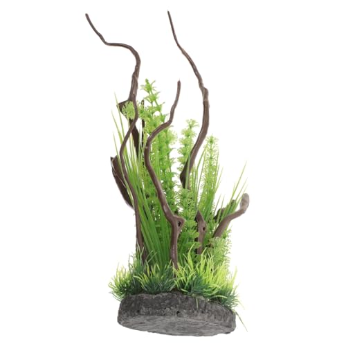 Abaodam Accesorios para Peceras Plantas Falsas Realistas Decoración Acuática para Acuarios Ornamentación de Paisaje con Raíces y Artificiales
