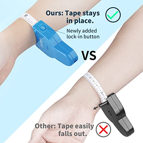 Measuring Tape (Lock, Eject, Retract) Body Self-Measuring Tape For Tracking Weight Loss, Tailoring, Handcrafts, Clothes, Reidea M2, Blue (Incl. 1 Soft Tape White) #TOP1