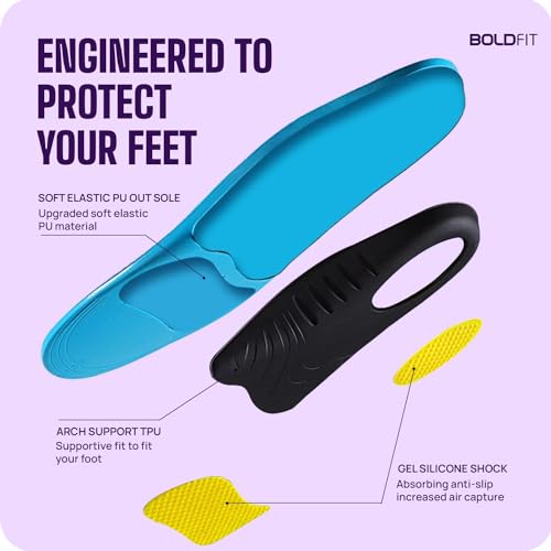 Image of Boldfit Arch Support For Flat Feet Silicone Insole for Shoes Men & Women Flat Foot Correction insoles Orthopedic Gel Flat Feet Arch Support Insole, Plantar Fasciitis Support Trim to Fit UK 6-8 1Pair