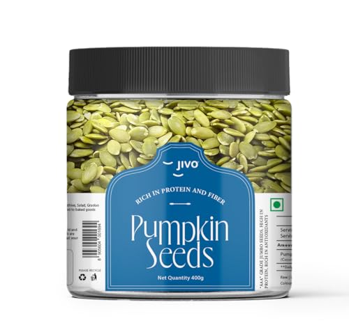 Image of Jivo Raw Pumpkin Seeds | Healthy Snack for Breakfast | High in Fiber & Antioxidants | Ideal for Diets & Weight Management | Nutritious Superfood for Daily Wellness | Hygienically Packed - 400g