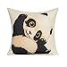 All Smiles Decorative Panda Cute Throw Pillow Case Cushion Cover Room Decor Square 18x18 Animal Pet for Kids Sofa Couch Bedroom