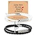 Magnetische Partner Armb&auml;nder mit Gravur, Verstellbare Doppelte PU Leder P&auml;rchen Paare Armband f&uuml;r Sie & Ihn, Fernbeziehung Couple Geschenke f&uuml;r Valentinstag Weihnachten Geburtstag Jubil&auml;um