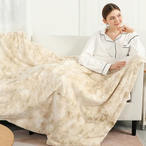 ESTINGO Elektrische Heizdecke 180x130cm Elektrische Wärmedecke mit Timer Abschaltautomatik 6 Heizstufen&10 Stunden Timer Kuschelig Weiche Wärmezudecke Maschinenwaschbar Für Bett Sofa Büro Crème