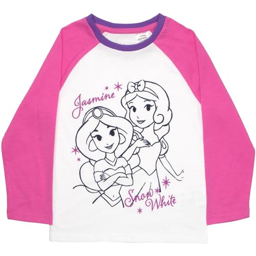 Disney Princess and Minnie Mouse Long Sleeve Tees 3 Pack, Long Sleeve T-Shirt 3-Pack Bundle Set for Girls3