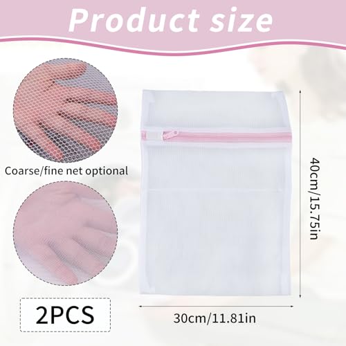 couduan 2 Pcs Laundry Bags For Washing Machine,Mesh Laundry Bags,Washing Bags For Laundry,Washing Machine Bag,Suitable For Shirts,Baby Clothes,Socks,Underwear (30x40cm) - Image 2