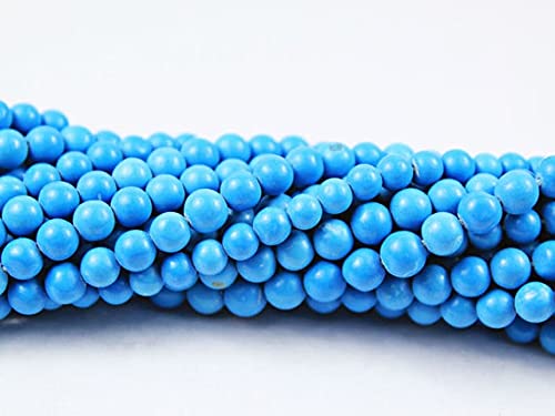 Turquoise chinoise 4mm perle ronde lot de 5 rangs pour création de bijoux DIY