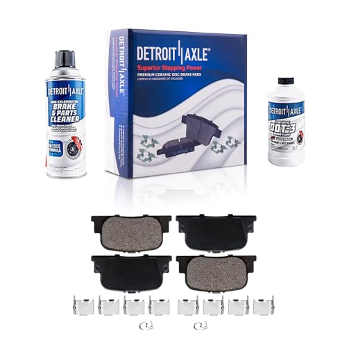 Image of Detroit Axle - Rear Brake Pads for 2000-2001 Toyota Camry Lexus ES300, 2005-2010 Scion tC, Ceramic Brake Pads w /Hardware Replacement