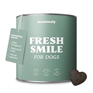 mammaly Fresh Smile Dental Care Snack, Dental Care Dog Against Dog Bad Breath Feeding Bowl Innovation Award – Approx. 90 Snacks