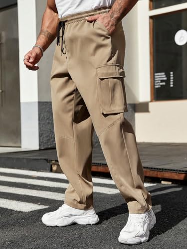 Image of Leriya Fashion Men's Cargo Pants | 4 Pocket Cotton Cargo Joggers for Men | Loose Fit Stylish Pant with Pockets | Casual Baggy Trousers & Streetwear Lower