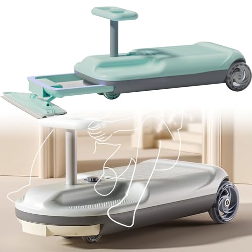 Limpieza de karts para niños, limpieza eléctrica de karts,carros de limpieza de pisos de fregona Speedless Ride On Mop,kart eléctrico portátil con almacenamiento,Green-Dualdrive (Green Singledrive)