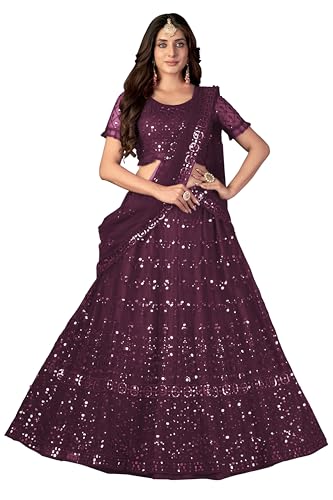 VARNI FABRICS Lehenga set for Women Net Embroidered Sequence Zari...